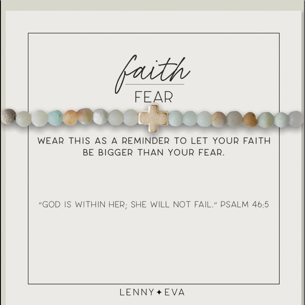 Lenny + Eva faith over fear bracelet.